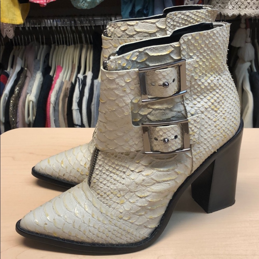 Tibi snakeskin-effect booties